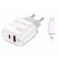 Сетевое зарядное устройство LDNIO 23W USB+USB Type-C, с кабелем Type-C