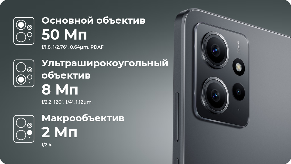 Xiaomi Redmi Note 12 4G 4/128Gb Черный Global